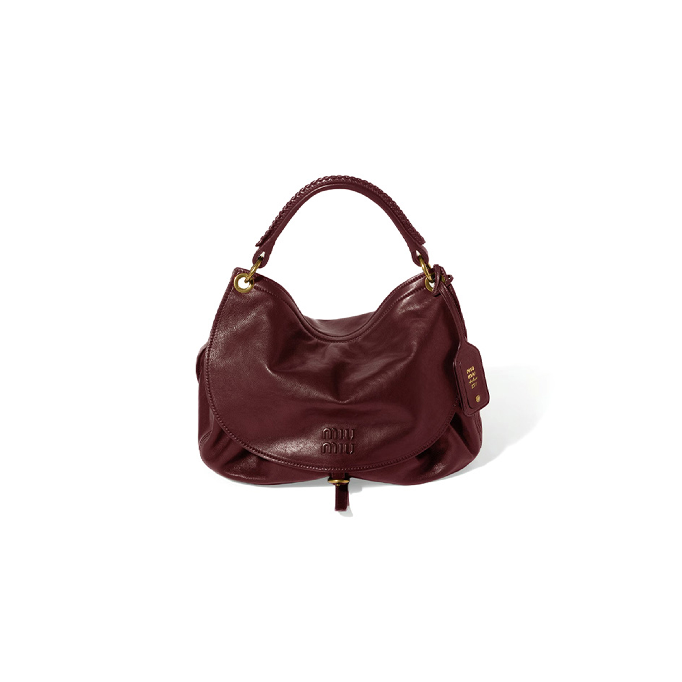 MIU MIU RENDEZ-VOUS LEATHER BAG 5BC219 (39.5*33*15cm)